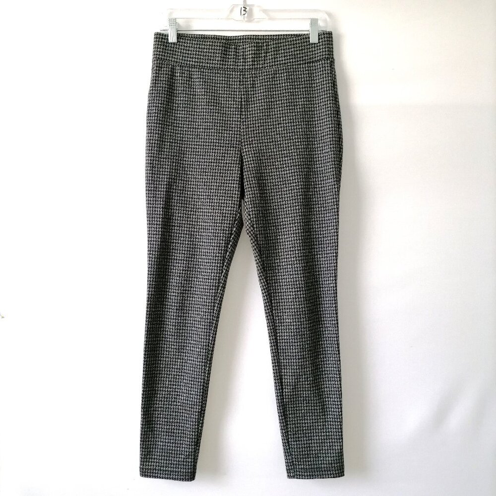 Loft Womens Black High Rise Houndstooth Print Skinny Leg Jegging Pant Size M